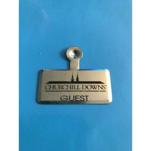 Vintage Churchill Downs Guest Badge Horse Racing Kentucky Derby Pin Metal Tab